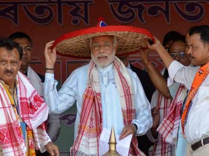 mahjan's hard work for modi