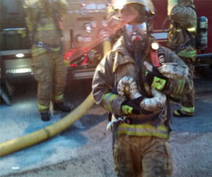 man saved python from getting burnt