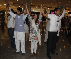 amarujala street play in voter avareness on alante mall
