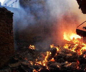 fire in the factory of fome