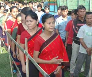 election in assam for 3 seats today