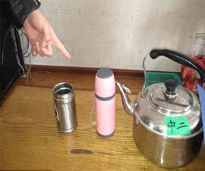 teacher used to pee in flask of tea