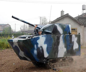 farmer made military tank