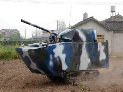 farmer made military tank