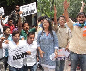 dispute between nsui and abvp in delhi university