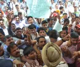 Huge protest over development fee