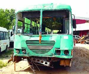 Gurgaon city bus mows down doctor, child