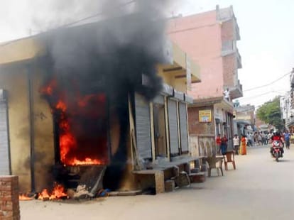 mess with cow smuggling, fire in three meat shops