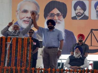 modi rally in punjab, Gandhi family on target