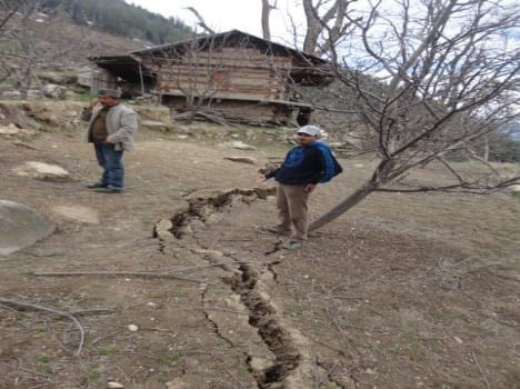 land subsidence has occured in Kinnaur