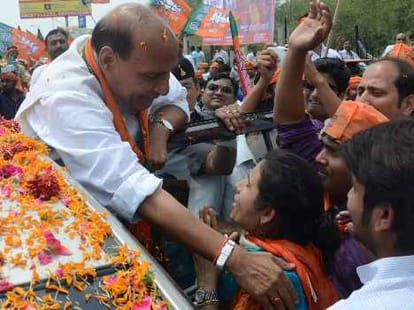 rajnath singh road show in lucknow
