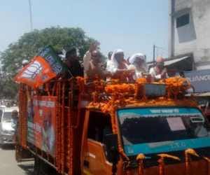 rajnath singh road show in lucknow