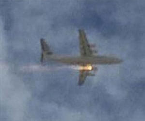 plane caught fire