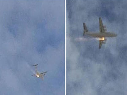 plane caught fire