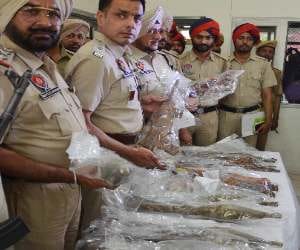 Down in the ground, 373 pistols, 453 cartridges, 16 guns, 20 empty shell and 44 sharp weapons