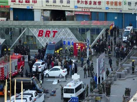 Three killed in blast at china railway station