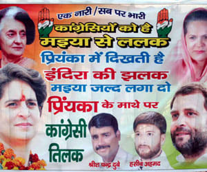 controversial poster of priyanka in allahabad
