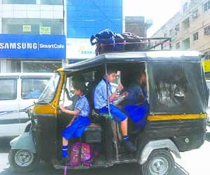 Traffic police and school management avoiding safety measures