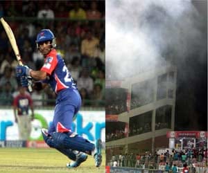 Fire in firoz shah kotla stadium, at match time