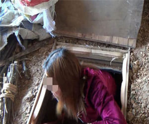 husband locks wife under cellar