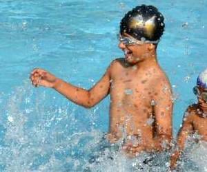 Today will be the district level swimming trials