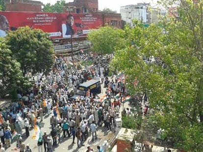bjp said rahul gandhi's road show is black spot  on election process