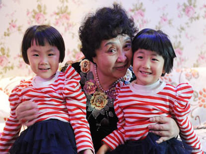 64 aged lady gives birth to twins