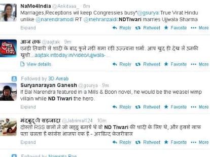 nd tiwari marriage trends on twitter