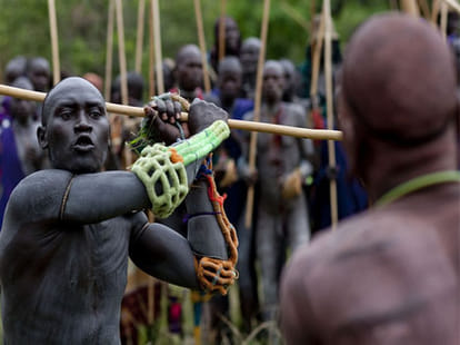 tribe where man has to get win a bloody fight to get a girl