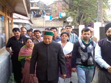 cm virbhadra singh visit Thiyog