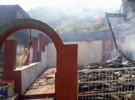 fire at thiyog temple
