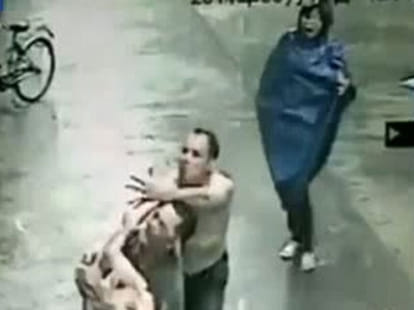 one year old saved while he accidently jumped from a building