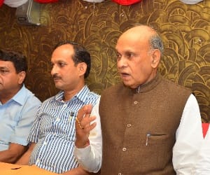 former cm pk dhumal press conference in una