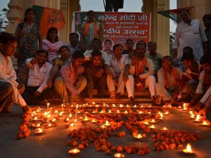 banaras celebrate modi's oath ceremony