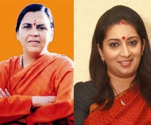 uma bharti defends Smriti Irani, targets congress