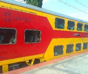 trial of double decker train in lucknow.