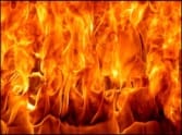Fire in train in delhi