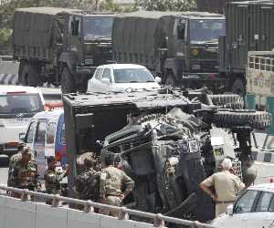 accident of army vehicle, i killed, 3 army staff injured