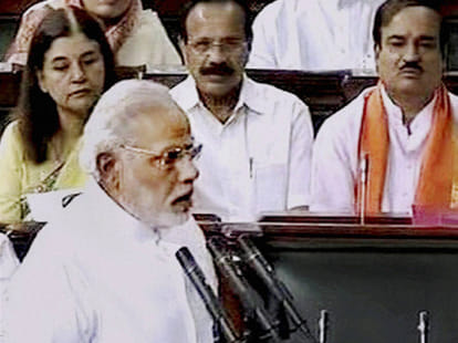 stop touching my feet and be regular in parliamet says modi to MPs