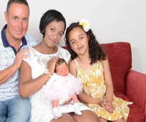 7 aged daughter supports mother in delivering her child