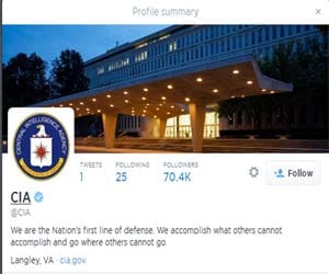 now cia available on twitter