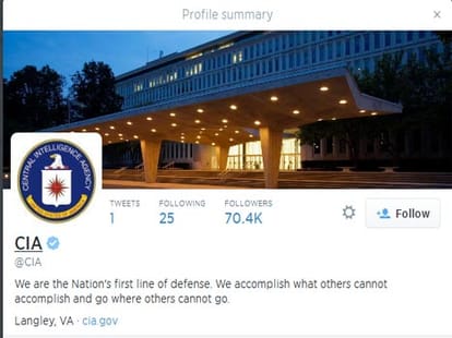 now cia available on twitter