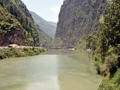 water overflow in chirkila dam