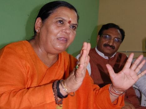 uma bharti turn back on dam
