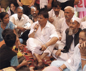congress protest against power shortage and water
