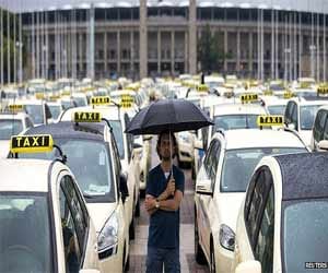 taxi-train strike in europe on a ape