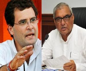 Haryana CM Hooda and Ministers meeting with Rahul Gandhi