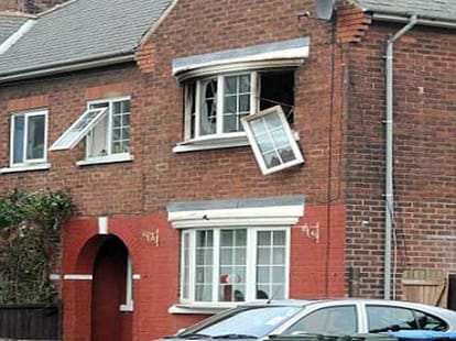 grandfather burns away his own house
