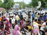 protest for power and water in faridabad