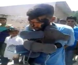 Una Panchayat diktat : youth paraded with blackened faces